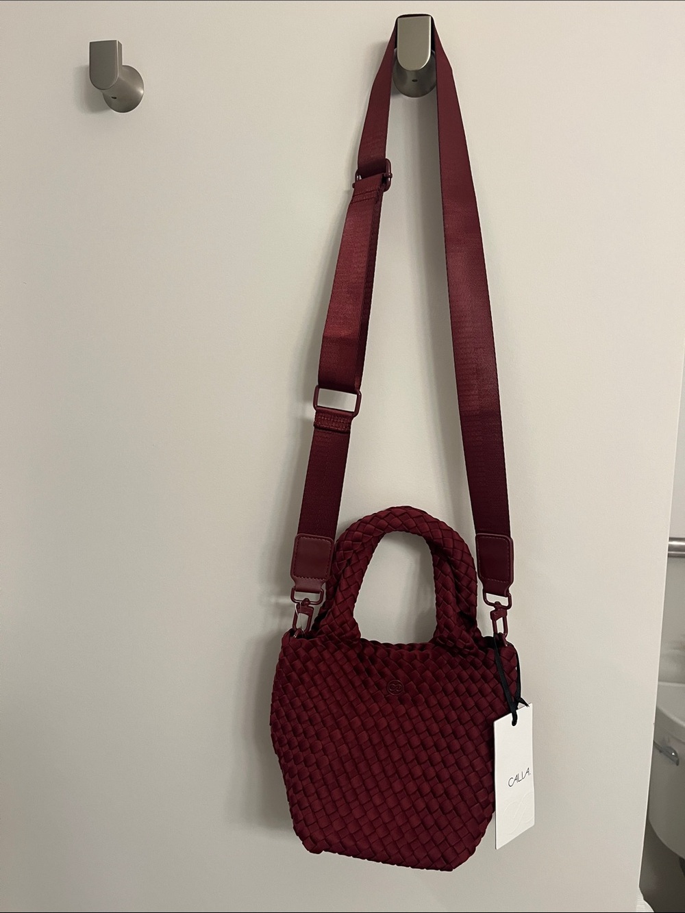 CALIA by Carrie Underwood Braided Mini Crossbody in Burgundy